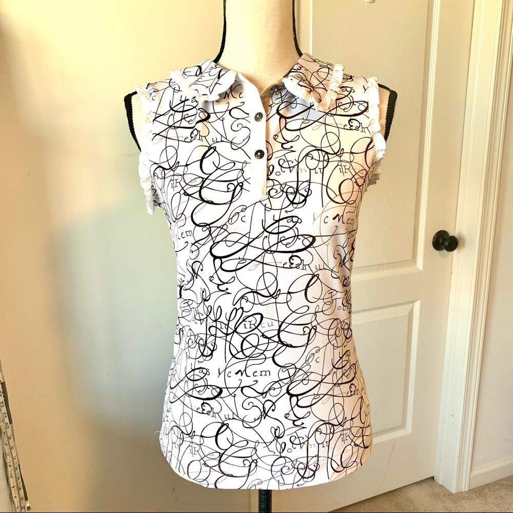 LILY’S of BEVERLY HILLS Sleeveless Ruffled Top—XS